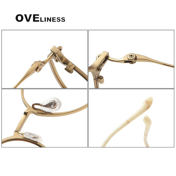 Oveliness Unisex Full Rim Round Titanium Eyeglasses 8202315 Full Rim Oveliness   