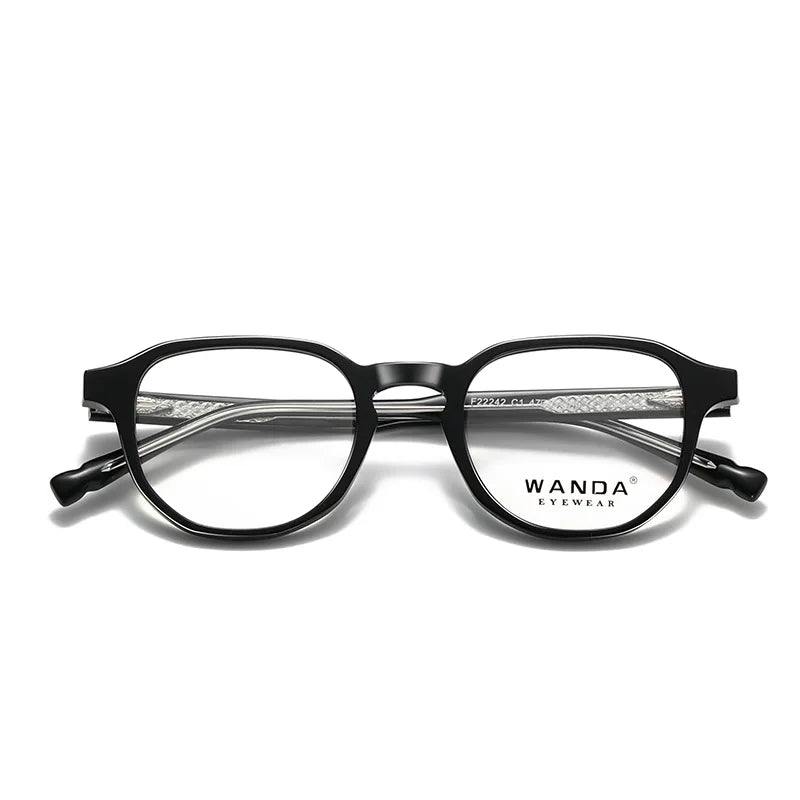 Reven Jate Women's Full Rim Flat Top Oval Tr 90 Alloy Eyeglasses 22242