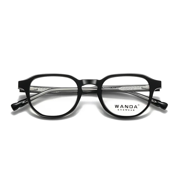 Reven Jate Women's Full Rim Flat Top Oval Tr 90 Alloy Eyeglasses 22242