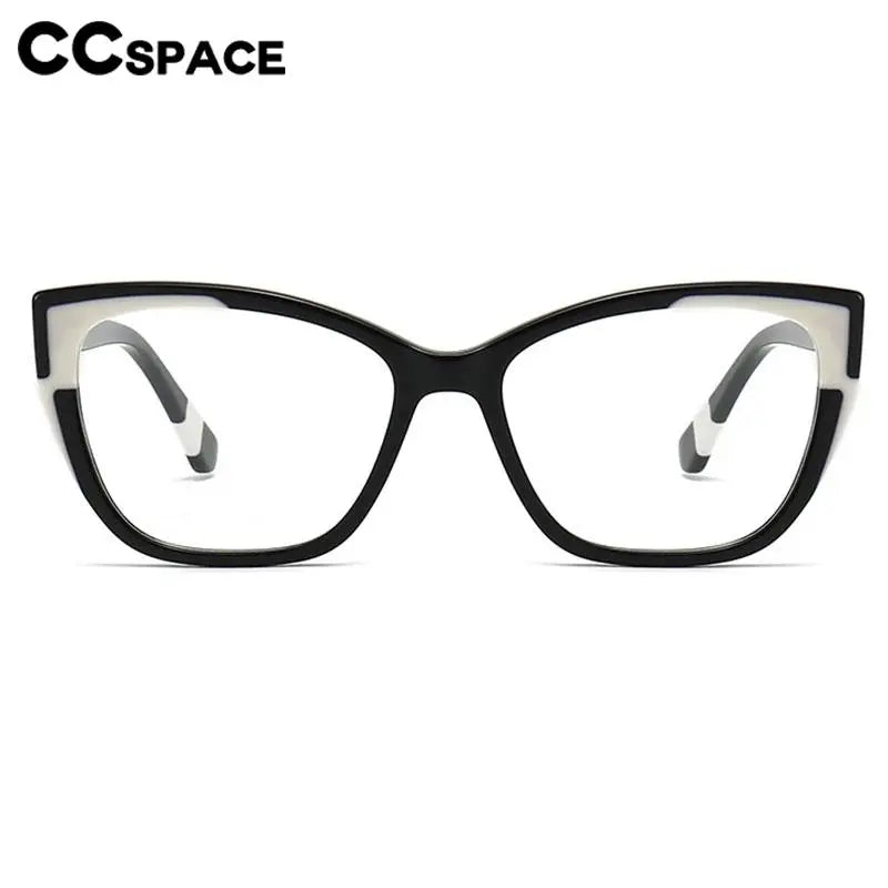 CCspace Unisex Full Rim Large Square Acetate Eyeglasses 56940 Full Rim CCspace