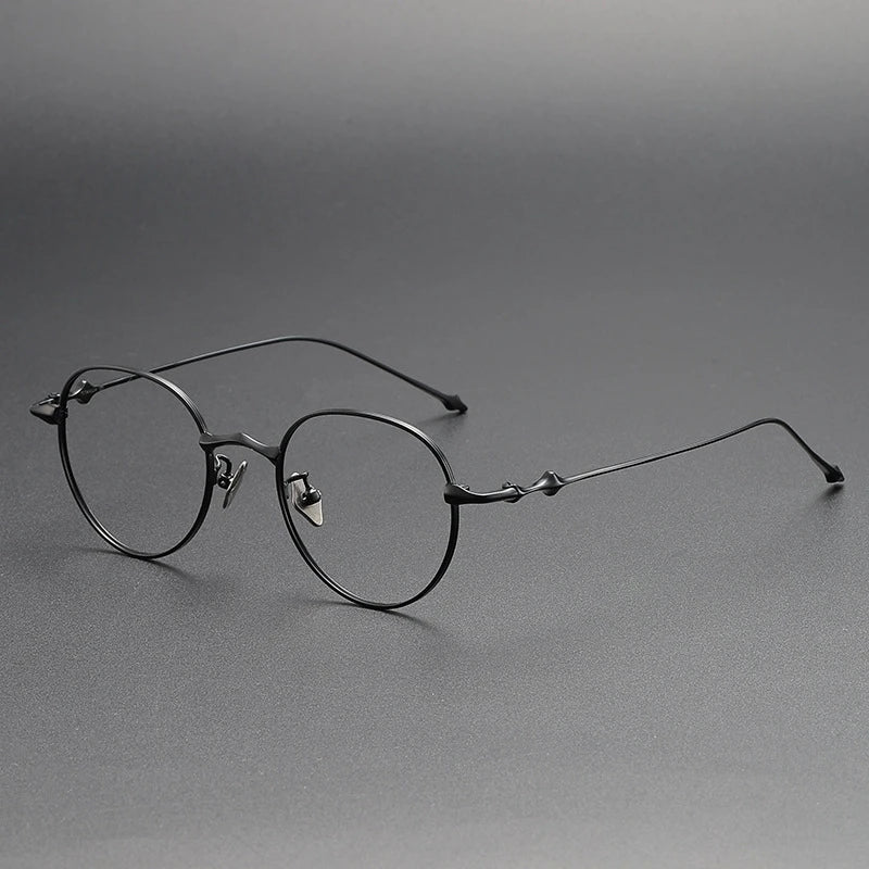 Yimaruili Unisex Full Rim Round Titanium Eyegalsses 614701