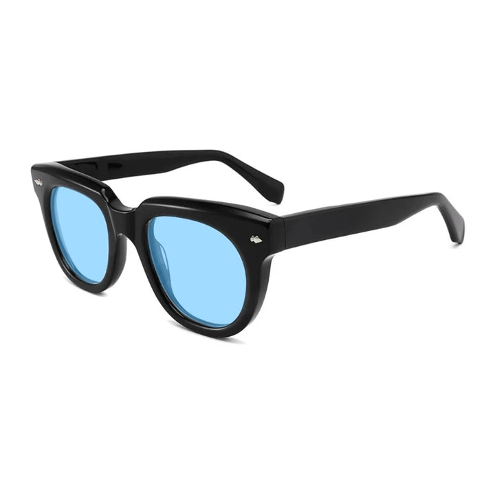 Gatenac Unisex Full Rim Square Acetate Polarized Sunglasses Mo17 Sunglasses Gatenac Black Blue