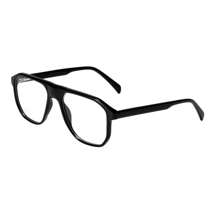 Gatenac Unisex Full Rim Square Acetate Eyeglasses Gxyj1135 Full Rim Gatenac Black