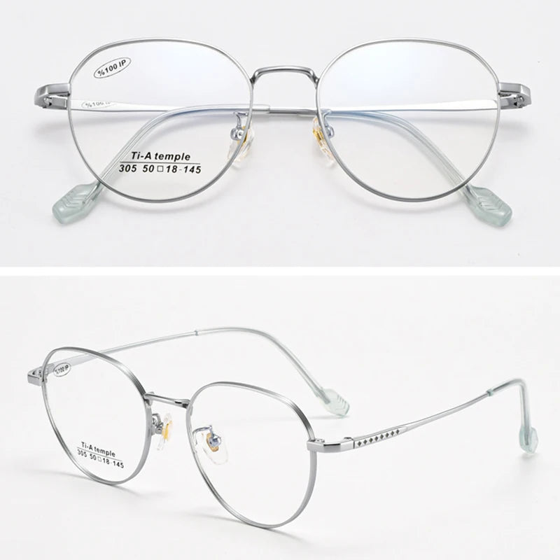 Xbora Women's Full Rim Oval Square Titanium Alloy Eyeglasses 61305