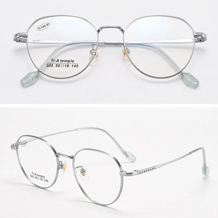 Xbora Women's Full Rim Oval Square Titanium Alloy Eyeglasses 61305