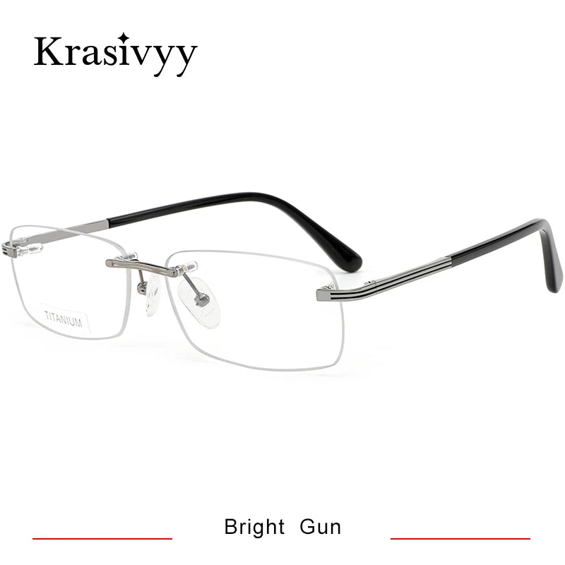 Krasivyy Women's Rimless Square Titanium Eyeglasses 3887360
