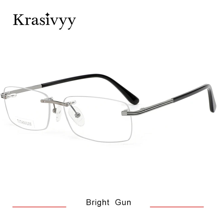 Krasivyy Women's Rimless Square Titanium Eyeglasses 3887360