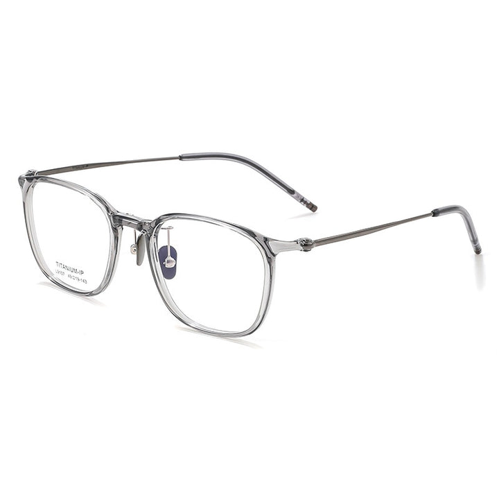 Yimaruili Unisex Full Rim Square Tr 90 Titanium Eyeglasses L9107 Full Rim Yimaruili Eyeglasses Gray C2