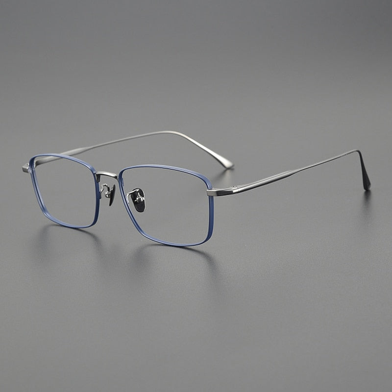 Gatenac Unisex Full Rim Square Titanium Eyeglasses Gxyj1100 Full Rim Gatenac Blue