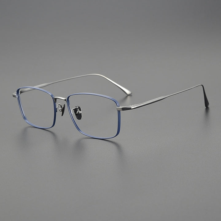 Gatenac Unisex Full Rim Square Titanium Eyeglasses Gxyj1100 Full Rim Gatenac Blue