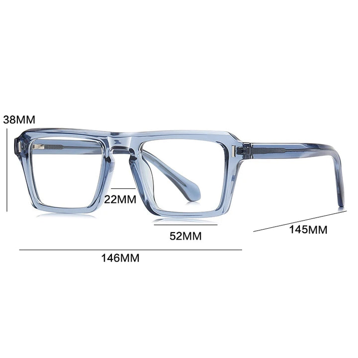 Gatenac Unisex Full Rim Square Tr 90 Titanium Reading Glasses Gxy2049