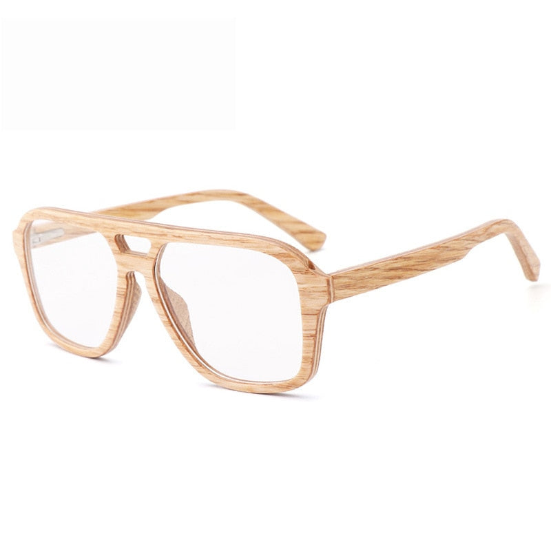 Hdcrafter Men's Full Rim Oval Double Bridge Wood Eyeglasses 5623 Full Rim Hdcrafter Eyeglasses