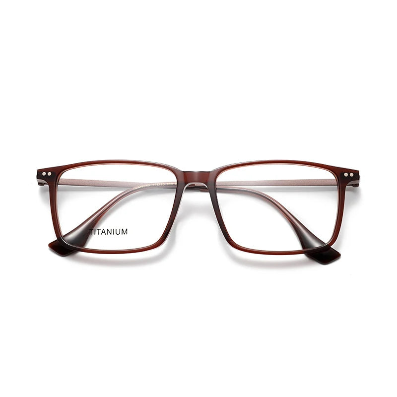 Nobler Unisex Full Rim Square Acetate Titanium Eyeglasses 63195