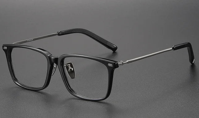Oveliness Women's Full Rim Square Acetate Titanium Eyeglasses 81485