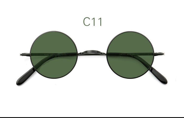 Yujo Unisex Full Rim Small 42mm Round Titanium Polarized Sunglasses Sunglasses Yujo C11 China