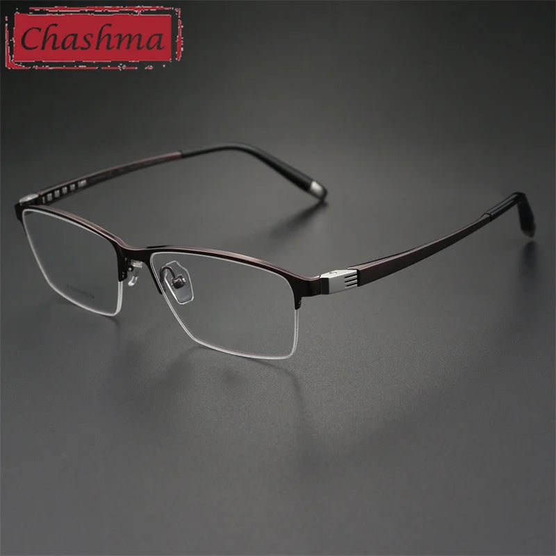 Chashma Women's Semi Rim Square Titanium Reading Glasses 27039 Reading Glasses Chashma