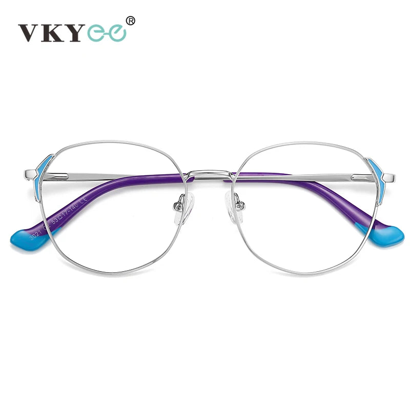 Vicky Women's Full Rim Round Alloy Reading Glasses 3021 Reading Glasses Vicky PFD-3021-C2 custom prescription 