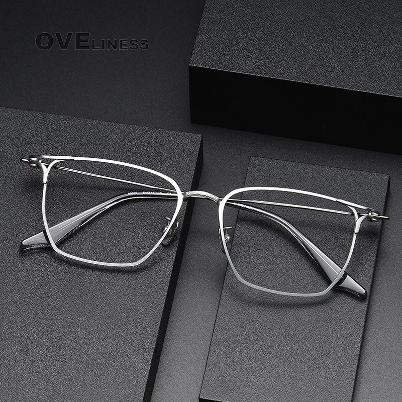 Oveliness Unisex Full Rim Square Titanium Eyeglasses 80999 Full Rim Oveliness