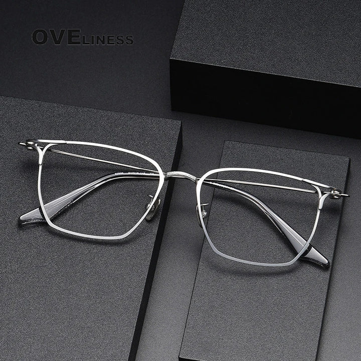 Oveliness Unisex Full Rim Square Titanium Eyeglasses 80999 Full Rim Oveliness