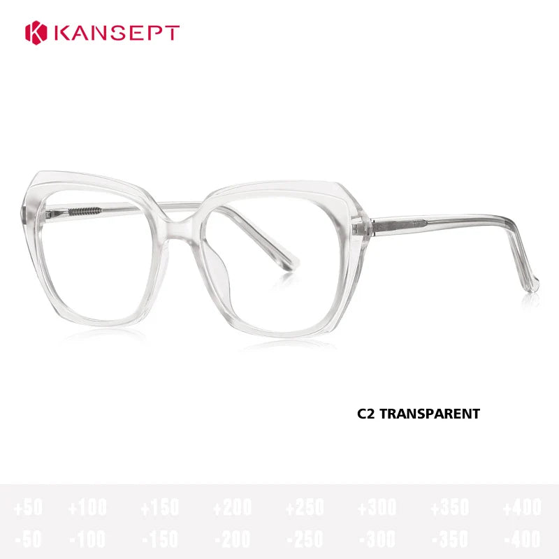 Kansept Women's Full Rim Oval Tr 90 Titanium Reading Glasses 66042