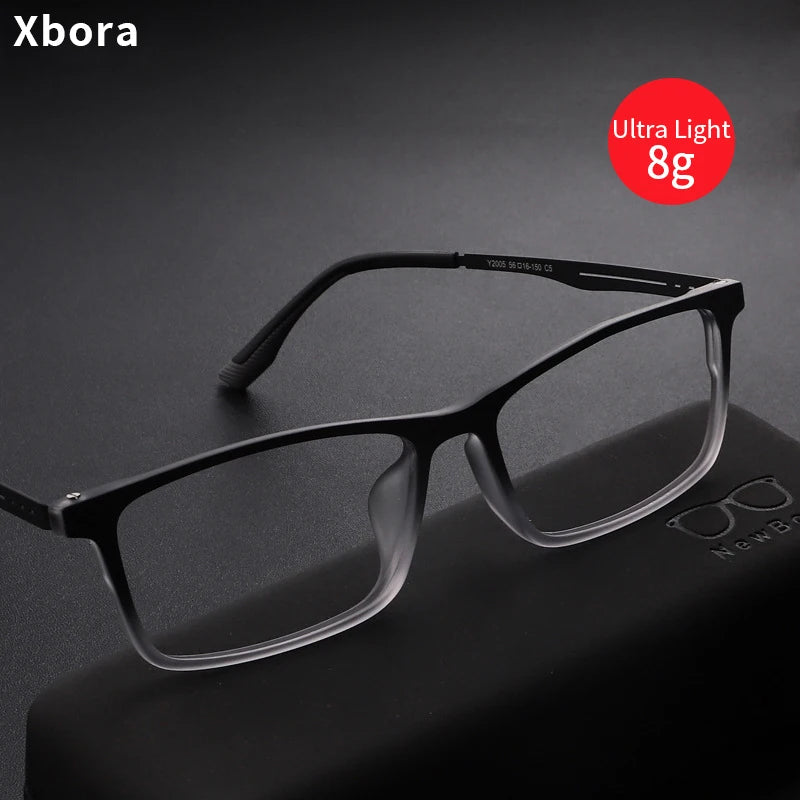 Xbora Unisex Full Rim Square Tr 90 Titanium Eyeglasses 2005