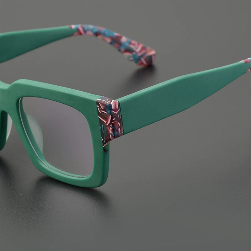 Nobler Unisex Full Rim Thick Square Acetate Eyeglasses 19288 Full Rim Nobler