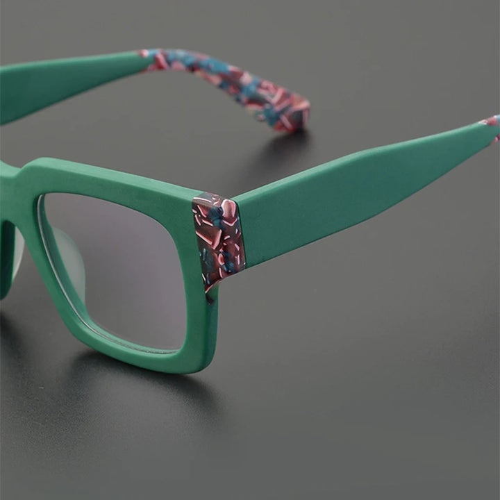 Nobler Unisex Full Rim Thick Square Acetate Eyeglasses 19288 Full Rim Nobler