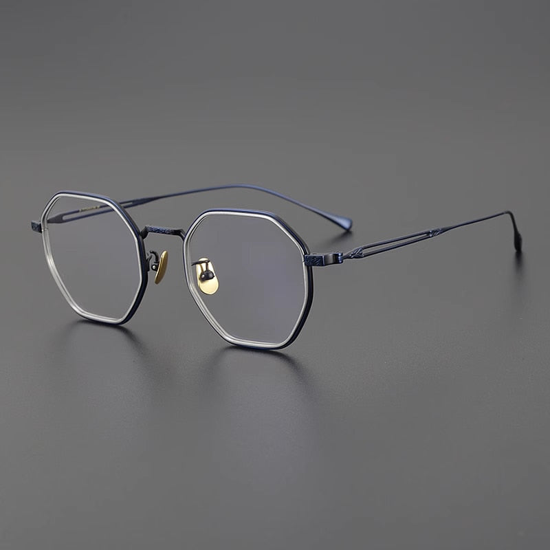 Gatenac Unisex Full Rim Polygon Titanium Eyeglasses Gxyj1124 Full Rim Gatenac
