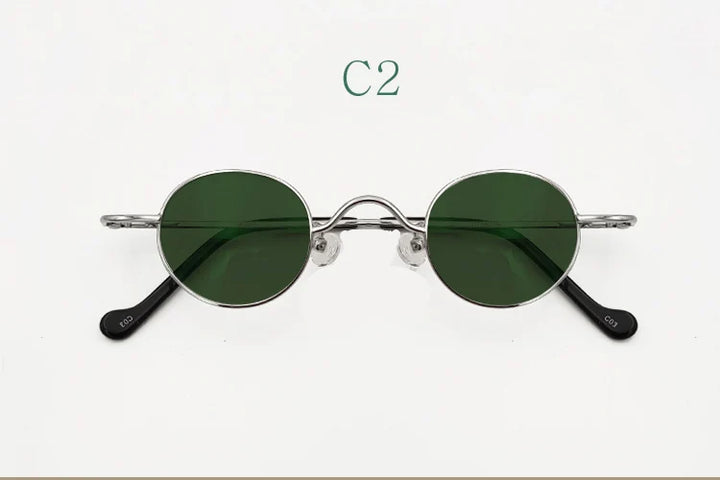 Yujo Unisex Full Rim Small Round Titanium Polarized Sunglasses 3629s Sunglasses Yujo C2 CHINA