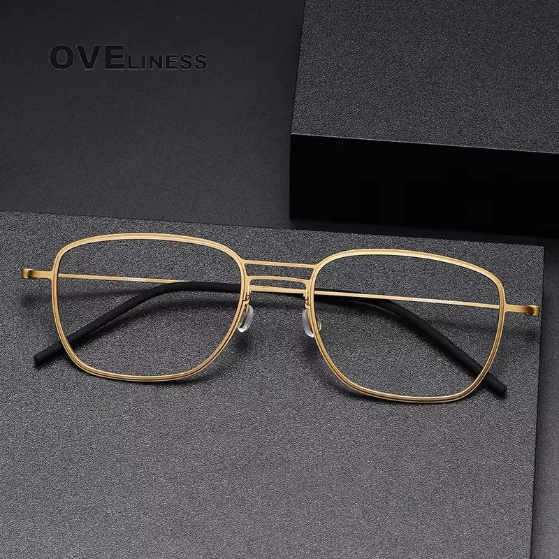 Oveliness Unisex Full Rim Polygon Square Titanium Eyeglasses 25524