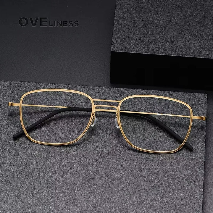 Oveliness Unisex Full Rim Polygon Square Titanium Eyeglasses 25524