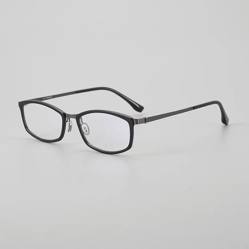 Hewei Women's Full Rim Oval Square Titanium Acetate Eyeglasses 842003 Full Rim Hewei C1 CHINA