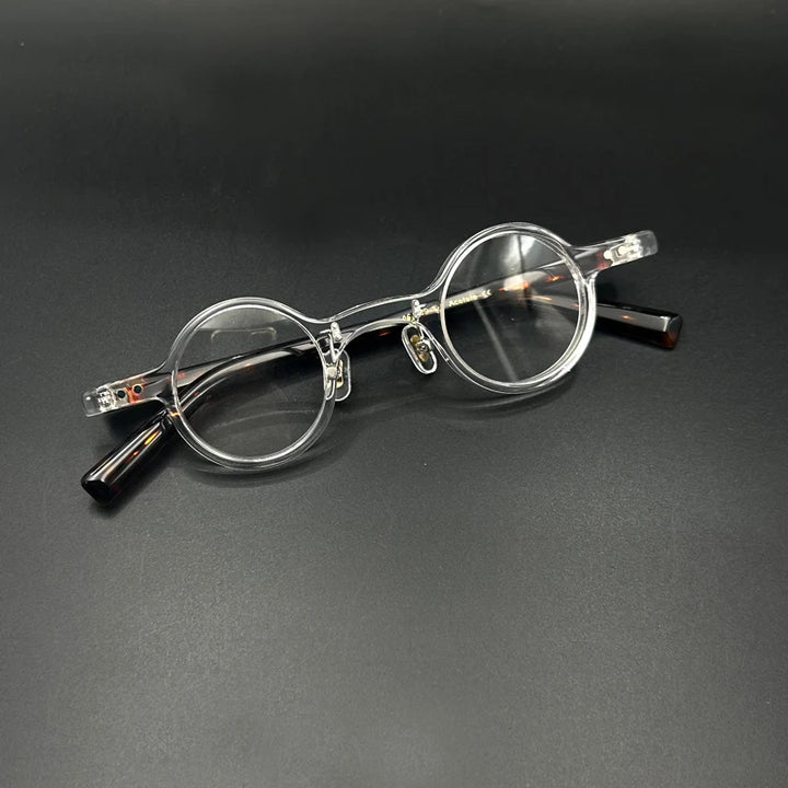 Yujo Unisex Full Rim Round Acetate Fiber Eyeglasses 3840 Full Rim Yujo