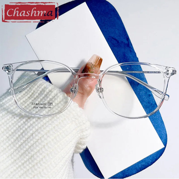 Chashma Unisex Full Rim Oval Square Tr 90 Titanium Eyeglasses 872526