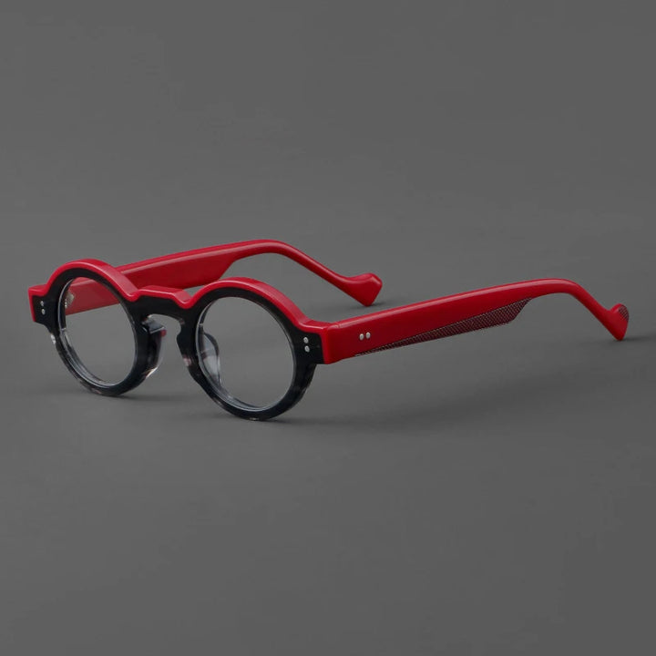 CCspace Women's Full Rim Round Acetate Eyeglasses 57398 Full Rim CCspace Red
