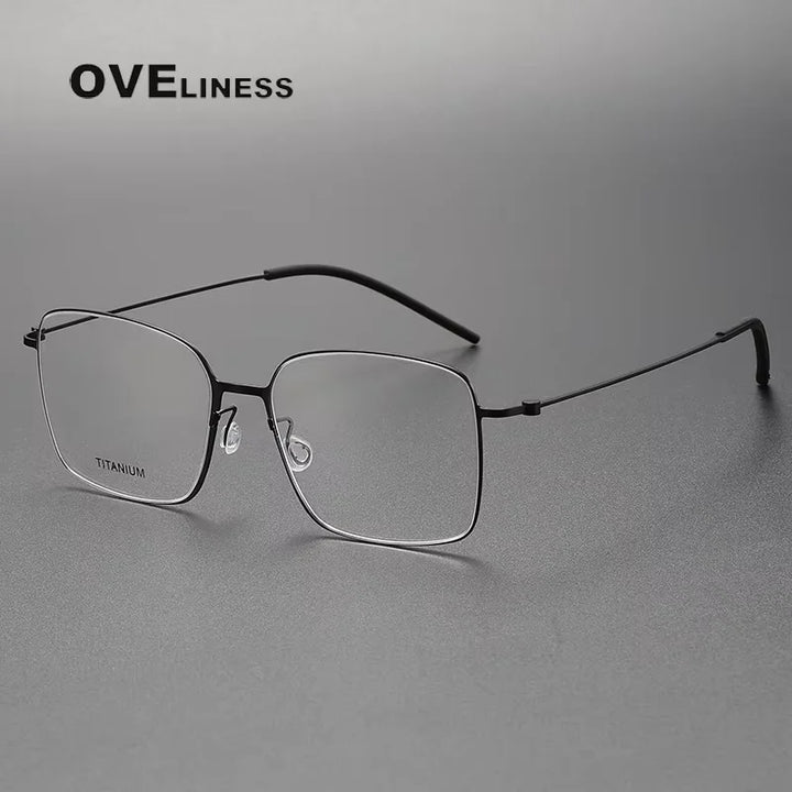 Oveliness Unisex Full Rim Square Screwless Titanium Eyeglasses 65535