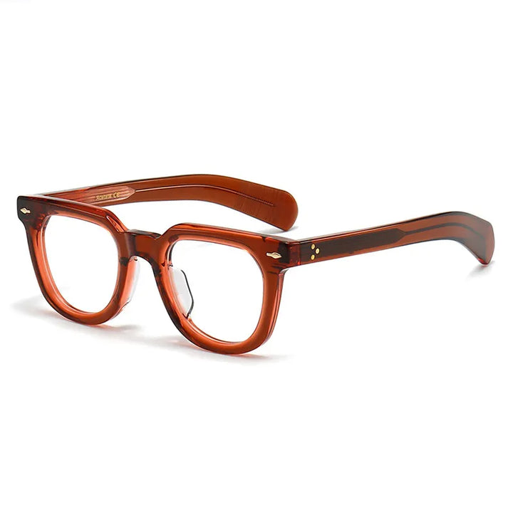 Black Mask Unisex Full Rim Square Acetate Eyeglasses 2447 Full Rim Black Mask Red