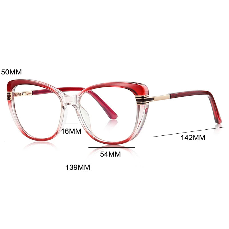 Gatenac Women's Full Rim Butterfly Tr 90 Titanium Reading Glasses G2274