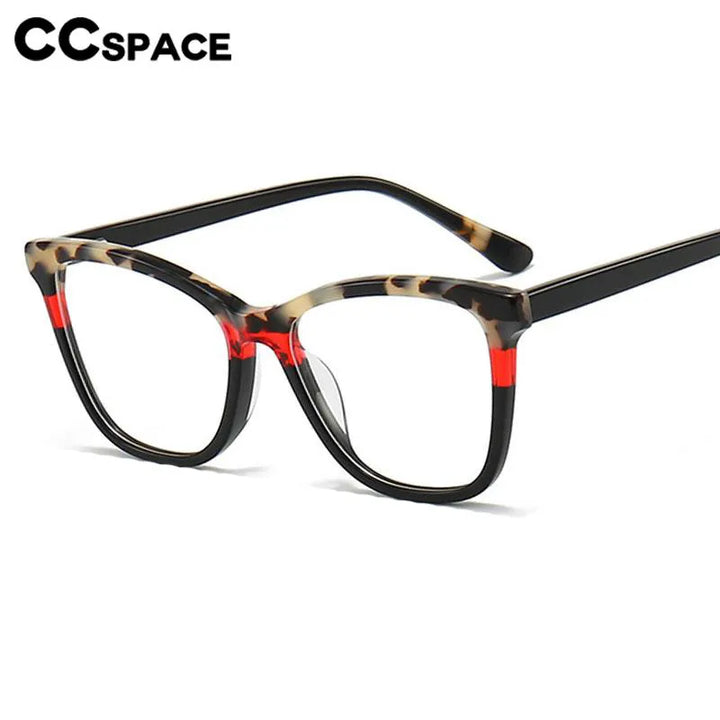 CCspace Unisex Full Rim Square Acetate Eyeglasses 56941 Full Rim CCspace