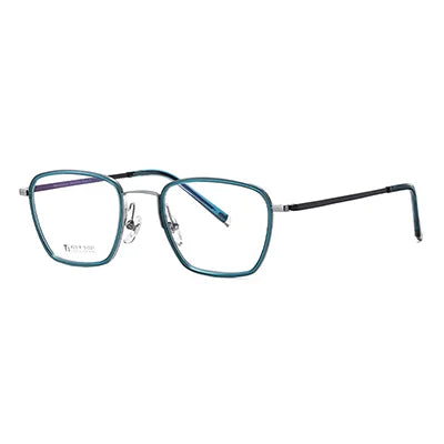 Ralferty Unisex Full Rim Square Titanium Acetate Eyeglasses 92319 Full Rim Ralferty C3 Green CHINA