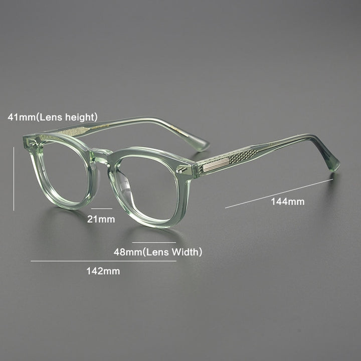 Gatenac Unisex Full Rim Square Round Acetate Eyeglasses Gxyj1078 Full Rim Gatenac