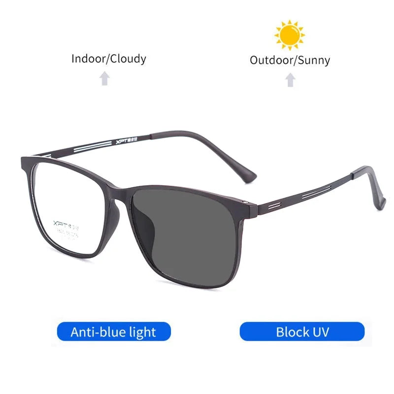 Kocolior Unisex Full Rim Square Tr 90 Titanium Hyperopic Reading Glasses 9825 Reading Glasses Kocolior