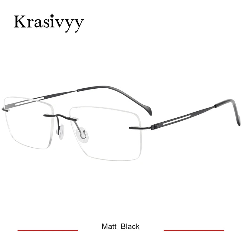 Krasivyy Women's Rimless Square Screwless Titanium Eyeglasses 315019