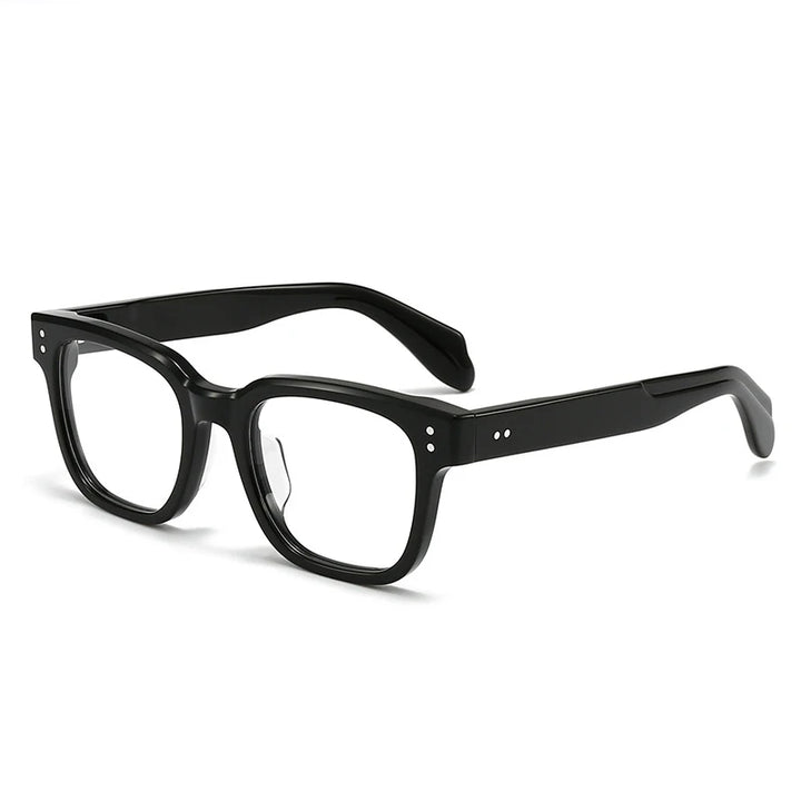 Black Mask Unisex Full Rim Square Thick Acetate Eyeglasses 91477
