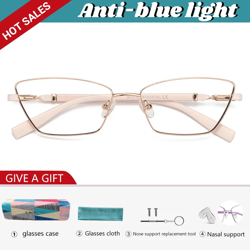Vicky Unisex Full Rim Square Stainless Steel Reading Glasses 3012 Reading Glasses Vicky FPD3012-C1 Prescription custom