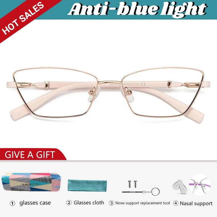 Vicky Unisex Full Rim Square Stainless Steel Reading Glasses 3012 Reading Glasses Vicky FPD3012-C1 Prescription custom