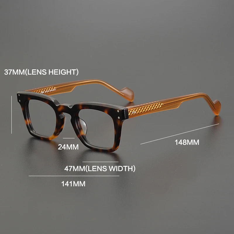 Gatenac Unisex Full Rim Square Acetate Eyeglasses Gxyj-1172 Full Rim Gatenac