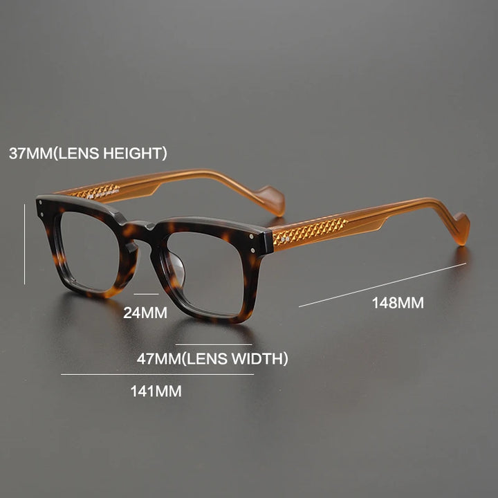 Gatenac Unisex Full Rim Square Acetate Eyeglasses Gxyj-1172 Full Rim Gatenac