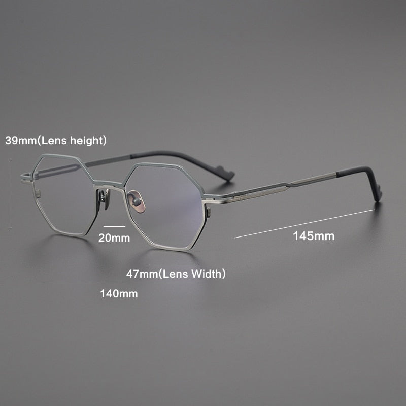 Gatenac Unisex Full Rim Polygon Square Titanium Eyeglasses Gxyj1034 Full Rim Gatenac