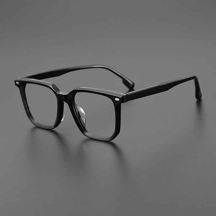 Gatenac Unisex Full Rim Square Acetate EyeglassesGxyj1094 Full Rim Gatenac Black